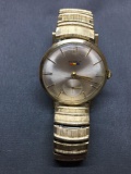 Benrus Designer Round 29mm Face 10kt Rolled Gold Plated Watch w/ Bracelet