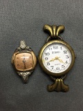 Lot of Two Vintage Ladies Watches w/o Bracelets, One Monarch Designer Square 12mm Face & One Gitano