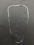 High Polished Herringbone Link 2.0mm Wide 20in Long Italian Made Sterling Silver Necklace