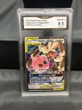 GMA Graded 2019 Pokemon Cosmic Eclipse MEGALOPUNNY & JIGGLYPUFF GX Holofoil Rare Trading Card -