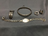 Sterling Silver Jewelry Scrap Lot Bracelets - 23 Grams