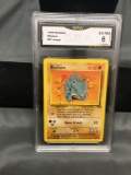 GMA Graded 1999 Pokemon Jungle Unlimited #61 RHYHORN Trading Card - EX-NM 6
