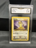 GMA Graded 1999 Pokemon Jungle Unlimited #56 MEOWTH Trading Card - NM+ 7.5