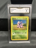 GMA Graded 1999 Pokemon Base Set Unlimited #55 NIDORAN Trading Card - EX-NM 6