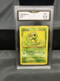 GMA Graded 1999 Pokemon Base Set Unlimited #45 CATERPIE Trading Card - EX+ 5.5