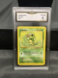 GMA Graded 1999 Pokemon Base Set Unlimited #45 CATERPIE Trading Card - VG-EX 4