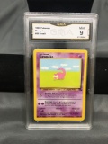 GMA Graded 1999 Pokemon Fossil Unlimited #55 SLOWPOKE Trading Card - MINT 9