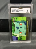 GMA Graded 2000 Topps Pokemon #EP10 BULBASAUR AND THE HIDDEN VILLAGE Trading Card - MINT 9