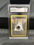 GMA Graded 1999 Pokemon Base Set 1st Edition Shadowless #96 DOUBLE COLORLESS ENERGY Trading Card -