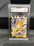 GMA Graded 2000 Topps Pokemon #26 RAICHU Trading Card - EX 5
