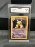 GMA Graded 1999 Pokemon Base Set Unlimited #1 ALAKAZAM Holofoil Rare Trading Card - EX-NM 6