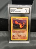 GMA Graded 2000 Pokemon Team Rocket 1st Edition #50 CHARMANDER Trading Card - NM-MT 8