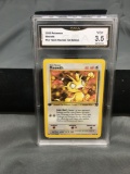 GMA Graded 2000 Pokemon Team Rocket 1st Edition #62 MEOWTH Trading Card - VG+ 3.5