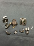 Sterling Silver Jewelry Scrap Lot Earrings - 26 Grams