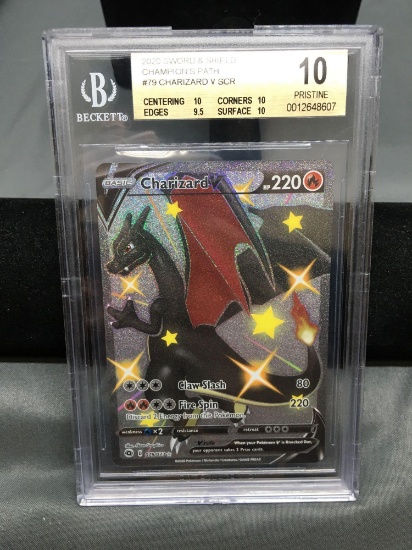 BGS Graded 2020 Pokemon Champion's Path #79 CHARIZARD V Secret Rare Holofoil Rare Trading Card -