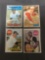4 Card Lot of Vintage 1960's Baseball Cards from Collection