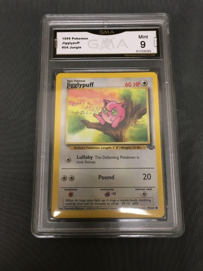 GMA Graded 1999 Pokemon Jungle #54 JIGGLYPUFF Trading Card - MINT 9