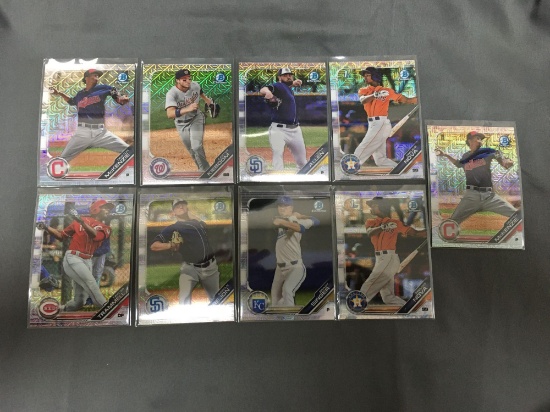 9 Card Lot of Bowman Chrome Baseball Prospect REFRACTOR ROOKIE Cards from Massive Collection