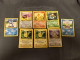 8 Card Lot of Pokemon Starters from Different Vintage Sets