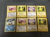 8 Card Lot of Pokemon Starters from Different Vintage Sets