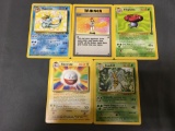 5 Count Lot of Vintage Pokemon Rare Trading Cards from Huge Collection