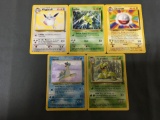 5 Count Lot of Vintage Pokemon Rare Trading Cards from Huge Collection