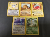 5 Count Lot of Vintage Pokemon Rare Trading Cards from Huge Collection