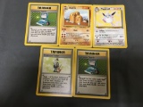 5 Count Lot of Vintage Pokemon Rare Trading Cards from Huge Collection