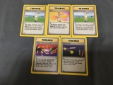 5 Count Lot of Vintage Pokemon Rare Trading Cards from Huge Collection