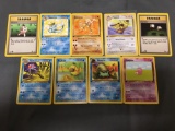 9 Count Lot of Vintage Pokemon 1st Edition Trading Cards from Huge Collection