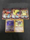 5 Count Lot of Vintage Pokemon Holofoil Rare Cards from Huge Collection