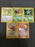 5 Count Lot of Vintage Pokemon Holofoil Rare Cards from Huge Collection