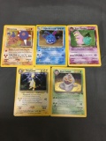 5 Count Lot of Vintage Pokemon Holofoil Rare Cards from Huge Collection