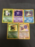 5 Count Lot of Vintage Pokemon Holofoil Rare Cards from Huge Collection