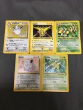 5 Count Lot of Vintage Pokemon Holofoil Rare Cards from Huge Collection