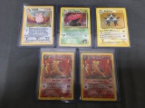 5 Card Lot of Vintage Pokemon Holofoil Rare Trading Cards from Huge Collection
