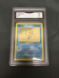 GMA Graded 1999 Pokemon Base Set Unlimited #65 STARYU Trading Card - NM 7