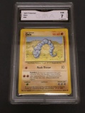 GMA Graded 1999 Pokemon Base Set Unlimited #56 ONIX Trading Cadr - NM 7