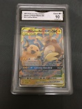 GMA Graded 2019 Pokemon Unified Minds RAICHU & ALOLAN RAICHU GX Holofoil Rare Trading Card - GEM