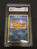 GMA Graded 1999 Pokemon Fossil #51 KRABBY Trading Card - NM 7
