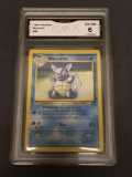 GMA Graded 1999 Pokemon Base Set Unlmited #42 WARTORTLE Trading Card - EX-NM 6