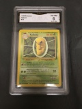 GMA Graded 1999 Pokemon Base Set Unlimited #33 KAKUNA Trading Card - EX-NM 6