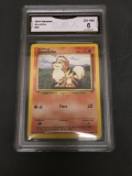 GMA Graded 1999 Pokemon Base Set Unlimited #28 GROWLITHE Trading Card - EX-NM 6