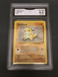 GMA Graded 1999 Pokemon Base Set Unlimited #62 SANDSHREW Trading Card - EX-NM+ 6.5