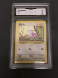 GMA Graded 1999 Pokemon Base Set Unlimited #61 RATTATA Trading Card - VG 3