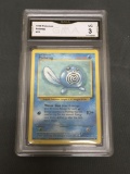 GMA Graded 1999 Pokemon Base Set Unlimited #59 POLIWAG Trading Card - VG 3