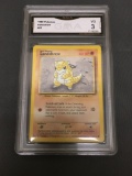 GMA Graded 1999 Pokemon Base Set Unlimited #62 SANDSHREW Trading Card - VG 3