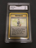 GMA Graded 1999 Pokemon Base Set Unlimited #77 POKEMON TRADER Rare Trading Card - VG 3