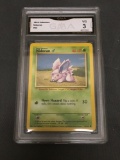 GMA Graded 1999 Pokemon Base Set Unlimited #55 NIDORAN Trading Card - VG 3