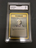 GMA Graded 1999 Pokemon Base Set Unlimited #88 PROFESSOR OAK Trading Card - NM 7